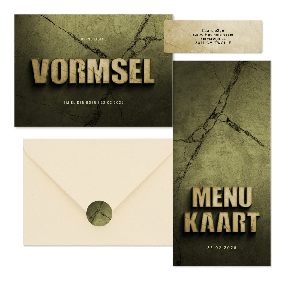 Vormsel set stoer filmposter donkergroen