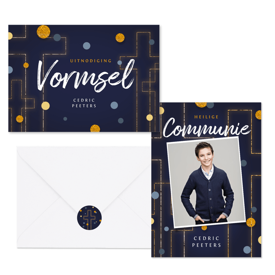 Stijlvol goud blauw christelijk confetti