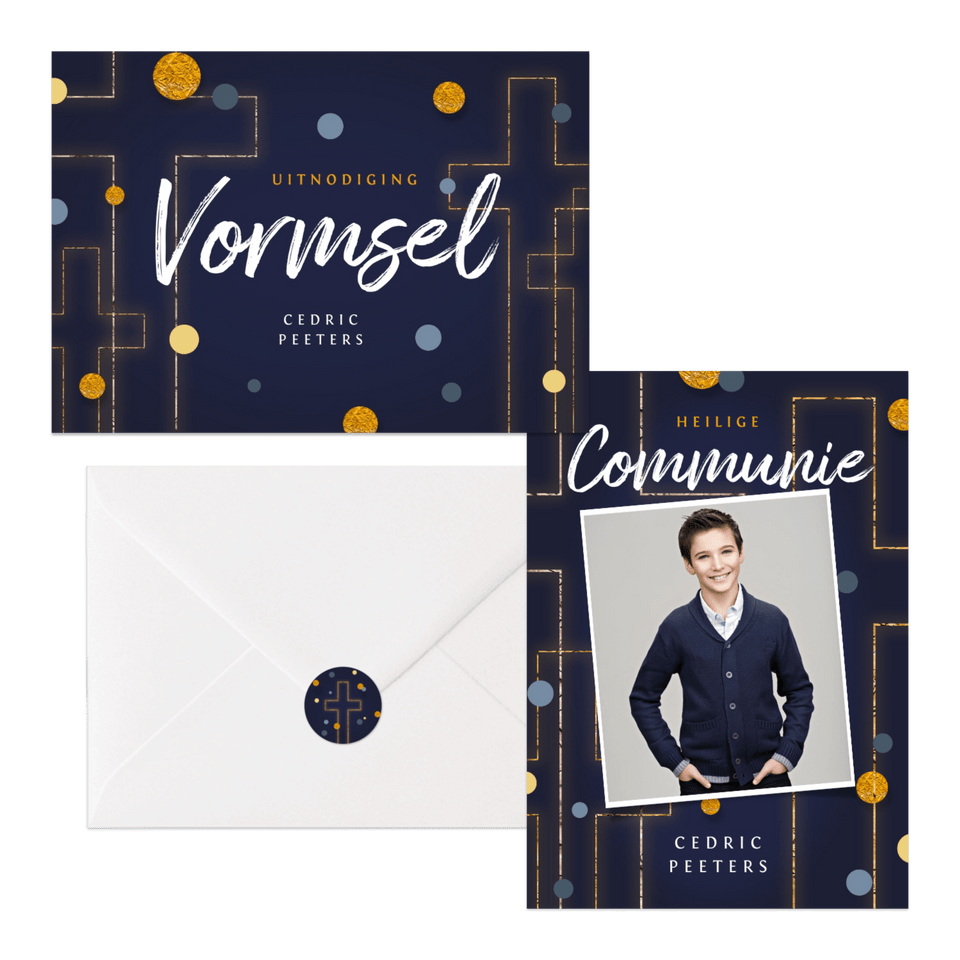 Stijlvol goud blauw christelijk confetti